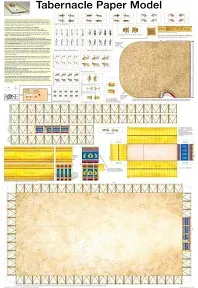 2 Tabernacle Paper Model 1 Laminated by Rose Publishing (2005, Wallchart) u-7A