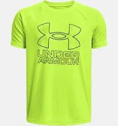 Under Armour Big Boy&#039;s XL T-Shirt Tech Hybrid Print Fill Short Sleeve Loose Blue