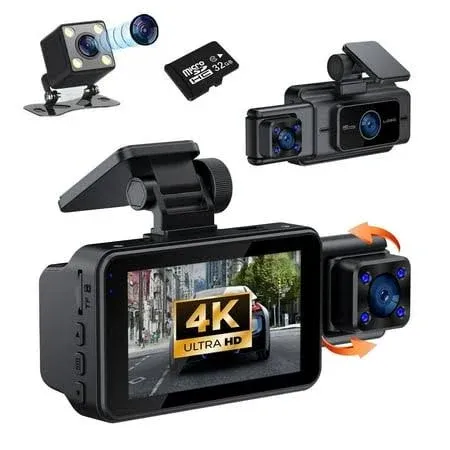 Dash Cam 4K+1080P Front and Inside with Wifi