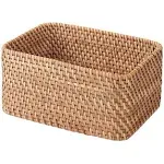 MUJI 47381313 Overlapping Rattan Rectangular Basket, Large, (V), Approx. Width 14.2 x Depth 10.2 x Height 9.4 inches (36 x 26 x 24