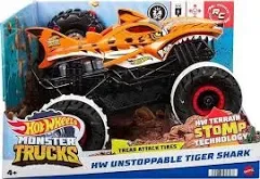 Hot Wheels Monster Truck Tiger Shark Remove Control Toy Car Trucks Action Tires