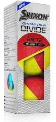 Srixon Q-Star Tour Divide Golf Balls (Brite Yellow/Red, 2021, 3pk) NEW