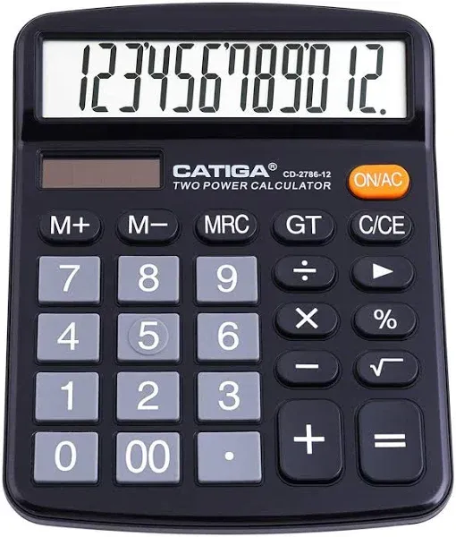 Catiga CD-2786 12-Digits Basic Home and Office Calculator