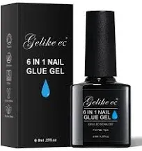 Gelike EC Gel Nail Glue UV Light 6 in 1 Adhesive Gel Nail Polish Strong Nail ...