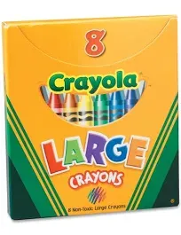 Crayola Large Crayons, Tuck Box, 8 Colors/Box