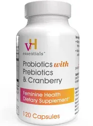 VH Essentials Probiotics with Prebiotics and Cranberry Feminine Health Supplement