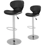 FDW Set of 2 Adjustable Bar Stools Height Ajustable Swivel Barstools Chairs with Back Pub Kitchen Dining Room Counter Bar