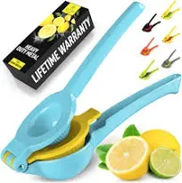 Zulay Kitchen Metal 2-in-1 Lemon Squeezer - Sturdy Max Extraction Hand Juicer...