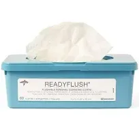 Medline ReadyFlush SELECT Flushable Personal Cleansing Wipes, 8" x 10"