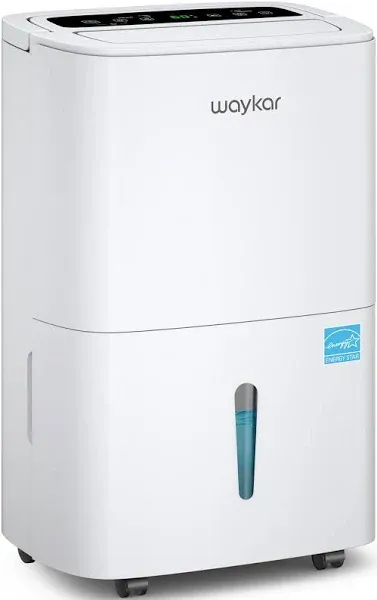 Waykar 80 Pint Energy Star Dehumidifier for Home, Basement, Large Rooms up to 5,000 Sq. Ft. - Auto Defrost, Ultra Quiet(40 dB), Auto Comfort Mode, with Drain Hose & Water Tank