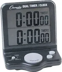 Champion Sports Dual Timer, Black, 4-1/2 in W X 5 in H