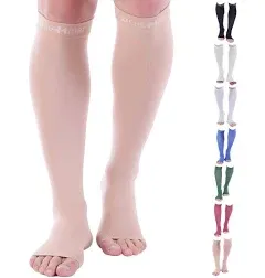 Doc Miller Open Toe Compression Socks mmHg, Toeless Compression Socks Women and Men