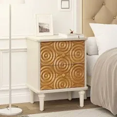 COZAYH Farmhouse 3-Drawer Nightstand