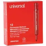 Universal Chisel Tip Permanent Marker, Broad Chisel Tip, Red, Dozen