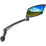 BriskMore Handlebar Bike Mirror, Scratch Resistant Glass Lens, Ajustable & Rotatable