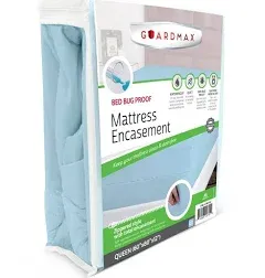 Guardmax Zippered Mattress Encasement Size 100% Waterproof and Bed Bug Proof Mattress Protector