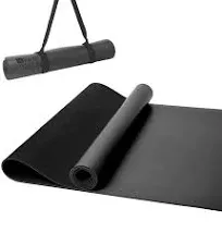 Keep Nature Rubber Premium Yoga Mat - 5mm Thick Non Slip Anti-Tear 5MM, Black 