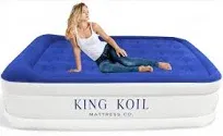 King Koil Luxury Pillow Top Plush Air Mattress With Built-in High-Speed Pump