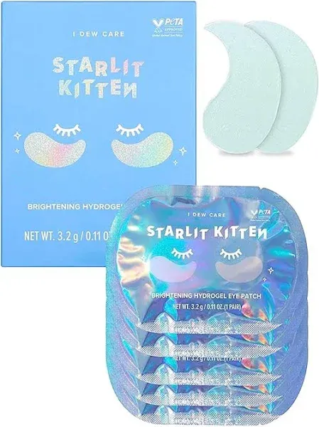 Starlit Kitten, Brightening Hydrogel Eye Patch 5  Pairs Eye Mask 