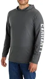 Carhartt mens Force Relaxed Fit Midweight Long-Sleeve Logo Graphic Hooded T-Shirt 105481