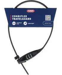 ABUS Combiflex TravelGuard Cable Lock - Lock for Securing Helmet, Pushchair, Skis and Luggage - 45 cm Cable Length - with Number Code - Red