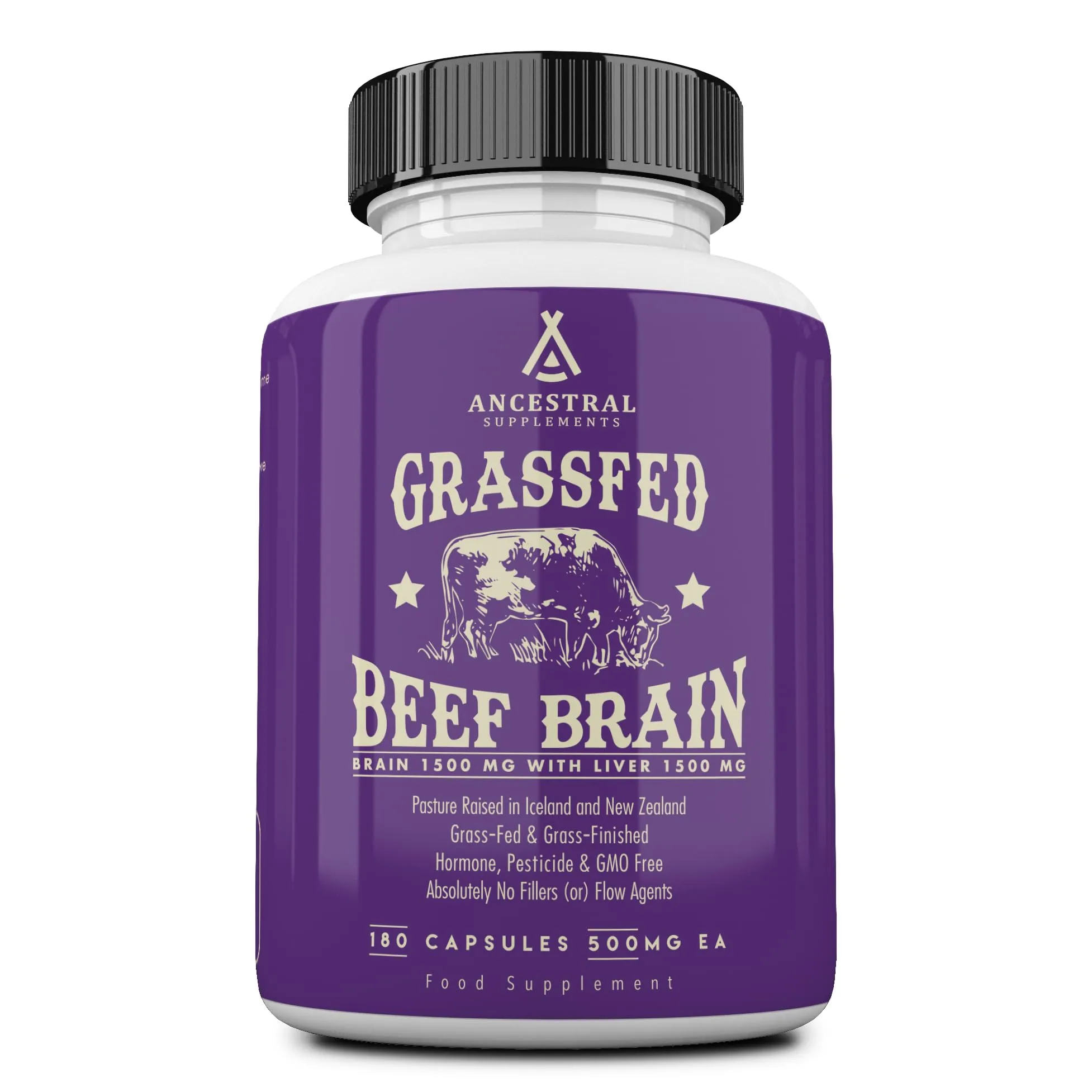 Grass fed beef brain supplement containing beef liver