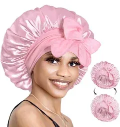 Bonnet Queen Silk Bonnet for Sleeping Women Hair Bonnet Double Layer Satin Bonnet Tie Bonnet Sleep Satin Hair Wrap Night Cap for Curly