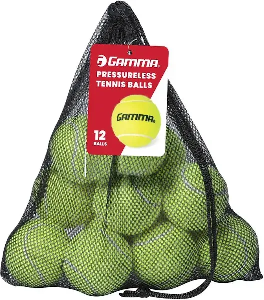 GAMMA Box of Pressureless Tennis Balls for Tennis Practice and Lessons, Longer-Term Durability and More Bounce Than Standard Tennis Balls, Pet Toys, Indoor & Outdoor Play, 48 Pack