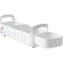  RollOut Caddy Rolling Storage Bin with 2 Adjustable Dividers and 8&#034; Wide