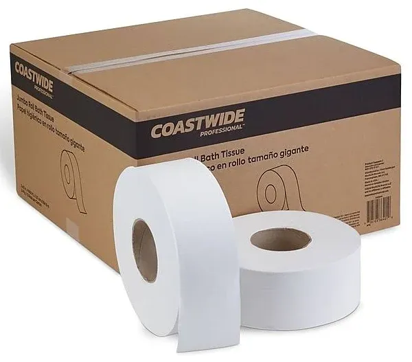 Brighton Jumbo Roll Bath Tissue 2-ply White 12 rolls/case (BPR26215)