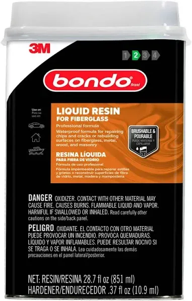 Bondo 402 Waterproof Fiberglass Resin 1 qt. with Includes Liquid Hardener