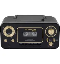 Studebaker SB2135BTRG Bluetooth Portable CD Player Radio Cassette Player (Rose Gold)