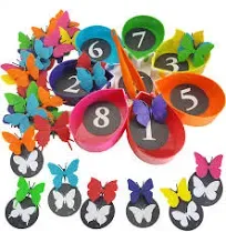 Skoolzy Butterfly Color Sorting Toys, Counting Toddler Toys. Montessori Learn