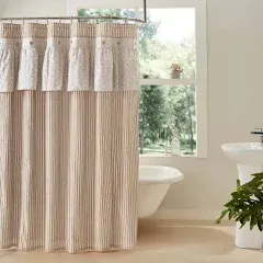 April & Olive Farmhouse Camilia Ruffled Shower Curtain