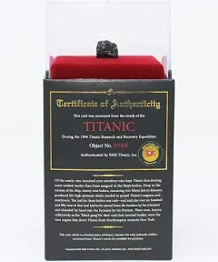 Titanic Coal Display Case - Elegant Historical Keepsake with Certificate