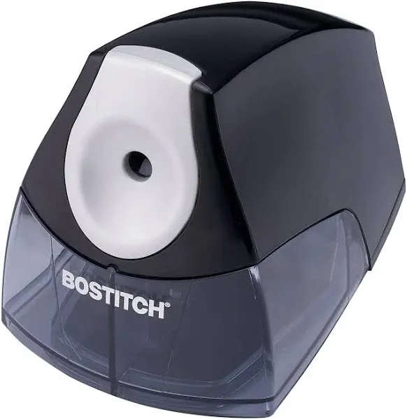 Bostitch Personal Electric Pencil Sharpener, Powerful Stall-Free Motor, High Capacity Shavings Tray, Blue (EPS4-BLUE) & Bostitch Office Three-Hole Punch, Silver/Black (2101), 12 Sheet Black