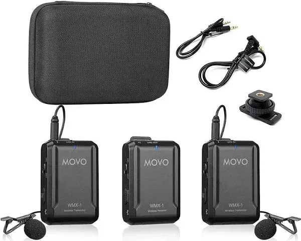 WMX-1-Duo | Dual Universal Wireless Lavalier Microphone System | Movo