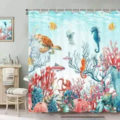 Nautical Beach Shower Curtain Set