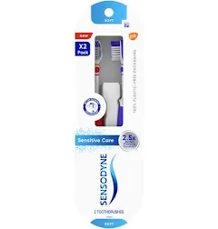 Sensodyne Sensitive Care Toothbrushes, 2-Pack - Soft Bristles - Teal &amp; Purple