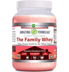 Amazing Formulas The Family Whey | 20 Grams Protein | Banana Flavor | 31 Servings