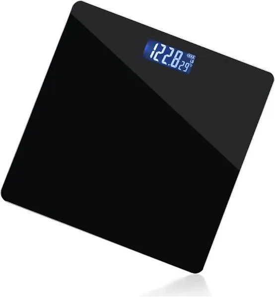 Moss & Stone Digital Body Weight Bathroom Scale Smart Scale Step-on Technology with Easy Read LCD, Up to 400 Pounds Perfect Digital Home Scale, Black Highly Accurate Scale Bundle With 6 pcs Bathroom A