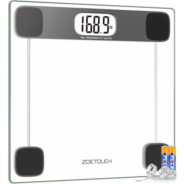 Zoetouch Scale For Body Weight Digital Bathroom Weighing Bath Scale,, 400Lbs