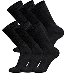 Mens Brooklyn Socks 6 Pairs of Cotton Diabetic Non-Binding Neuropathy Crew Socks