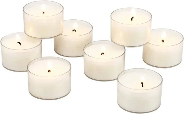 Stonebriar Collection 96 Pack Unscented Long Burning Clear Cup Tealight Candles