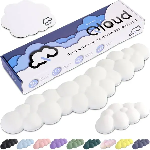 Qloud Cloud Wrist Rest Keyboard – Cloud Palm Rest Keyboard Rest Desk Cloud Wrist Pad – Keyboard Wrist Rest for Computer Keyboard Gaming Wrist Rest Cloud Arm Rest Keyboard Wrist Pad - Pastel Pink