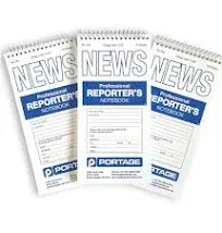 3 Pack Reporters Notebook Spiral Notepad for Reporters Journalists 4x8 Inch