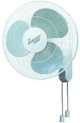 Comfort Zone CZ16WR 16&#034; Quiet 3-Speed Wall Mount Fan with Remote Control, Timer