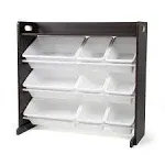 Humble Crew Toy Organizer with Shelf and 9 Storage Bins, Espresso/White