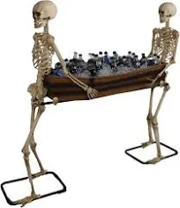 Poseable Skeletons Carrying Coffin Halloween Decoration