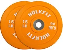 HulkFit Sport Series 2 inch Olympic Shock Absorbing Rubber Bumper Weight Plates for Barbells